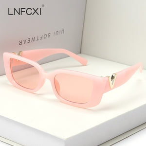 LNFCXI Occhiali da sole Cat Eye retrò con montatura piccola per donna 2022 V Occhiali da sole da uomo Occhiali da sole in gelatina con cerniere in metallo 