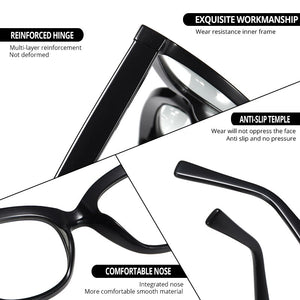 LNFCXI TR90 Round Ocean Transparent Light Blocking Glasses Computer Glasses for Women Anti Radiation Gaming Glasses Spring Leg