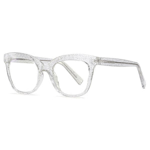 LNFCXI TR90 Round Ocean Transparent Light Blocking Glasses Computer Glasses for Women Anti Radiation Gaming Glasses Spring Leg