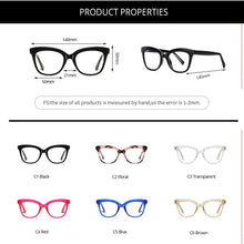 Load image into Gallery viewer, LNFCXI TR90 Round Ocean Transparent Light Blocking Glasses Computer Glasses for Women Anti Radiation Gaming Glasses Spring Leg