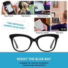 Load image into Gallery viewer, LNFCXI TR90 Round Ocean Transparent Light Blocking Glasses Computer Glasses for Women Anti Radiation Gaming Glasses Spring Leg