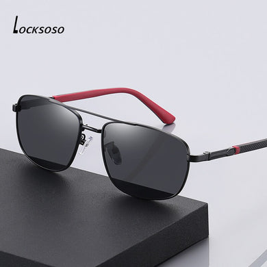 LOCKSOSO Sunglasses Men 2023 Classic Retro Driving Summer Polarized UV400 Decorative Sun Glasses mirror brand designer