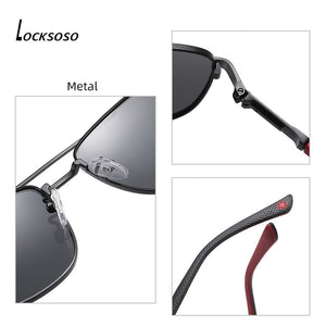 LOCKSOSO Sunglasses Men 2023 Classic Retro Driving Summer Polarized UV400 Decorative Sun Glasses mirror brand designer