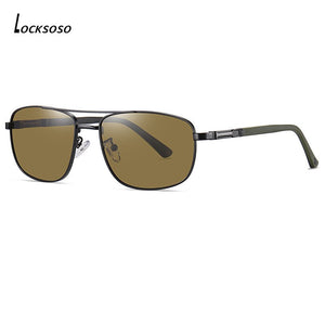 LOCKSOSO Sunglasses Men 2023 Classic Retro Driving Summer Polarized UV400 Decorative Sun Glasses mirror brand designer