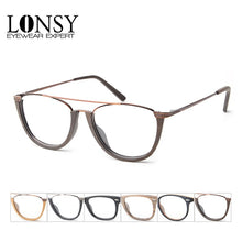 Load image into Gallery viewer, LONSY 2016 Retro Acetate Glasses Frame Brand Designer Optical Frame Women Vintage Eyeglasses Men Oculos de grau FT5351