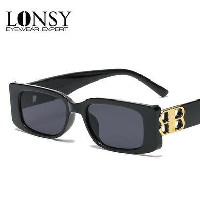 LONSY Classic Square Vintage Sunglasses Women Brand Design Small Rectangle Sun Glasses Female Shades Gafas Oculos De Sol