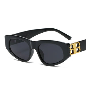 LONSY Cat Eye Sunglasses Women Men  Brand Designer Retro Small Square Rectangle Sun Glasses Shades Female UV400