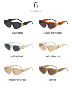 LONSY Cat Eye Sunglasses Women Men  Brand Designer Retro Small Square Rectangle Sun Glasses Shades Female UV400