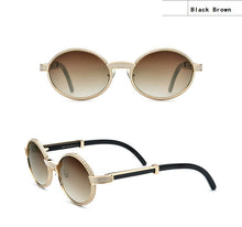 Load image into Gallery viewer, LONSY  Round Design Nature Crystal Buffalo Horn Sunglasses Women Vintage Eyeglasses Oculos Gafas Accessories