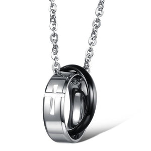 Fashion Lover's Necklaces Classical 316L Stainless Steel Cross Design Pendant New Rose Gold/Black Color Jewelry