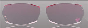 LOUISE STAR Titanium Fashion Anti-Blue Light Diamond Frameless Flat mirror Trend Carved Lens Elegant Female Prescription Glasses