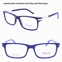 Load image into Gallery viewer, LT045 full-rim high classic flexible spring hinge unisex square acetate conbination optical frames