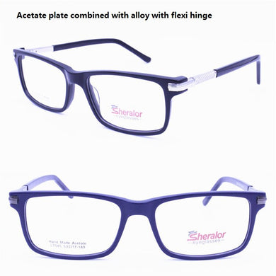 LT045 full-rim high classic flexible spring hinge unisex square acetate conbination optical frames