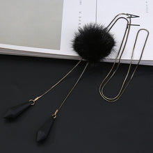 Load image into Gallery viewer, New Fashion All-match Sweater Pom Pom Long Pendant Necklaces For Women Elegant Female Pompon Fur Necklace N1096