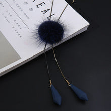 Load image into Gallery viewer, New Fashion All-match Sweater Pom Pom Long Pendant Necklaces For Women Elegant Female Pompon Fur Necklace N1096