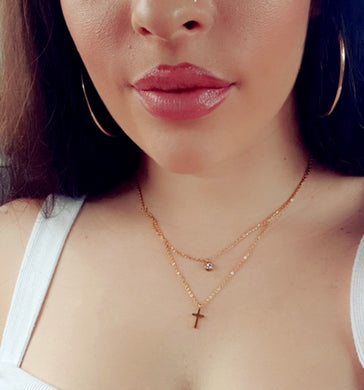LUXUKISSKIDS CZ Choker Gold Necklace Set Stainless Steel Chain Pendants Necklaces Set For Men Women Girls Cross Pendant Jewelry