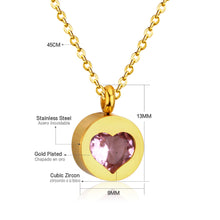 Load image into Gallery viewer, Exquisite CZ Crystal Jewelry Round Heart Pendants &amp; Necklaces Stainless Steel Chain Necklace For Women Best Gift