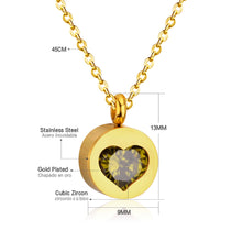 Load image into Gallery viewer, Exquisite CZ Crystal Jewelry Round Heart Pendants &amp; Necklaces Stainless Steel Chain Necklace For Women Best Gift