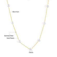 Carica l&#39;immagine nel visualizzatore di Gallery, LUXUKISSKIDS Gold Fake Pearl 6mm Pendant Link Chain 2020 Choker Necklace Women Jewelry Stainless Steel Babygirl Necklaces Set