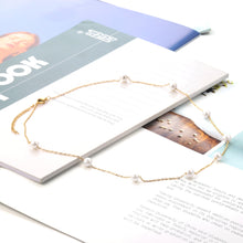 Carica l&#39;immagine nel visualizzatore di Gallery, LUXUKISSKIDS Gold Fake Pearl 6mm Pendant Link Chain 2020 Choker Necklace Women Jewelry Stainless Steel Babygirl Necklaces Set