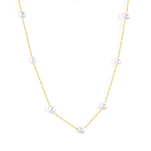 LUXUKISSKIDS Gold Fake Pearl 6mm Pendant Link Chain 2020 Choker Necklace Women Jewelry Stainless Steel Babygirl Necklaces Set