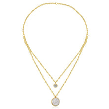 Carica l&#39;immagine nel visualizzatore di Gallery, LUXUKISSKIDS New Arrival Jewelry Necklace Romantic Crystal Pendant Necklace CZ Double Chain Necklace Gold/ Steel Color