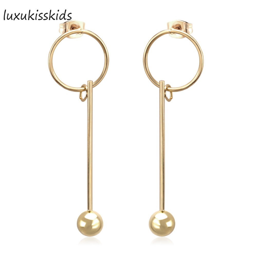 LUXYKISSKIDS Fashion Personality New Round Ball Pendant Dangle Earrings Women Fashion Drop Earrings Party