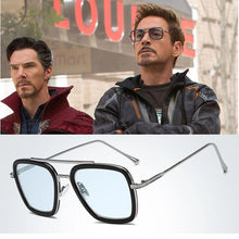 Load image into Gallery viewer, LVVKEE 2023 Classic Tony Stark Sunglasses men square Glasses man steampunk Unisex glasses UV400 Oculos De Sol