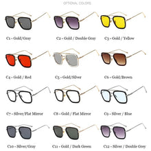 Load image into Gallery viewer, LVVKEE 2023 Classic Tony Stark Sunglasses men square Glasses man steampunk Unisex glasses UV400 Oculos De Sol
