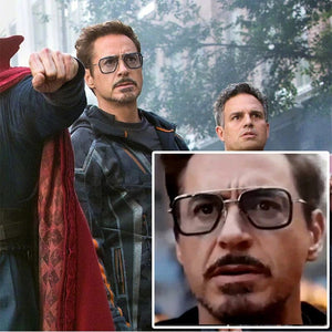 LVVKEE 2023 Classic Tony Stark Sunglasses men square Glasses man steampunk Unisex glasses UV400 Oculos De Sol