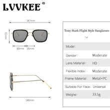 Load image into Gallery viewer, LVVKEE 2023 Classic Tony Stark Sunglasses men square Glasses man steampunk Unisex glasses UV400 Oculos De Sol