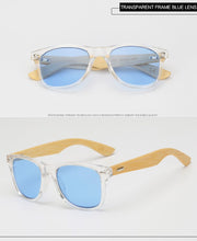 Load image into Gallery viewer, LVVKEE Retro Wood Sunglasses Men Bamboo Sunglass Women Brand Design Sport Goggles Clear Ocean Sun Glasses Shades lunette oculo
