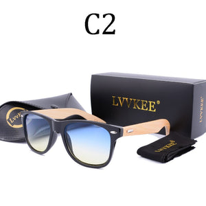 LVVKEE Retro Wood Sunglasses Men Bamboo Sunglass Women Brand Design Sport Goggles Clear Ocean Sun Glasses Shades lunette oculo