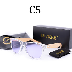 LVVKEE Retro Wood Sunglasses Men Bamboo Sunglass Women Brand Design Sport Goggles Clear Ocean Sun Glasses Shades lunette oculo