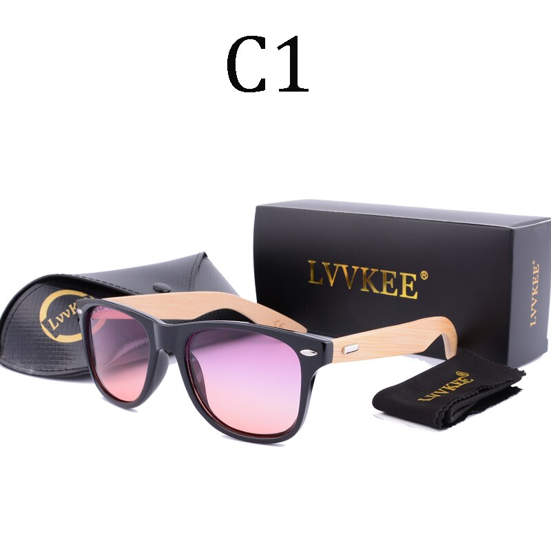 LVVKEE Retro Wood Sunglasses Men Bamboo Sunglass Women Brand Design Sport Goggles Clear Ocean Sun Glasses Shades lunette oculo