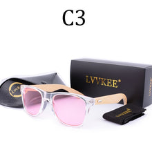 Load image into Gallery viewer, LVVKEE Retro Wood Sunglasses Men Bamboo Sunglass Women Brand Design Sport Goggles Clear Ocean Sun Glasses Shades lunette oculo