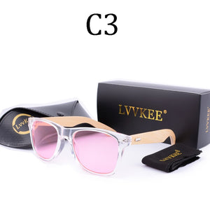 LVVKEE Retro Wood Sunglasses Men Bamboo Sunglass Women Brand Design Sport Goggles Clear Ocean Sun Glasses Shades lunette oculo