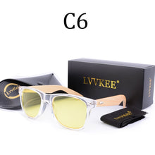 Load image into Gallery viewer, LVVKEE Retro Wood Sunglasses Men Bamboo Sunglass Women Brand Design Sport Goggles Clear Ocean Sun Glasses Shades lunette oculo
