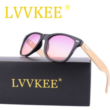Load image into Gallery viewer, LVVKEE Retro Wood Sunglasses Men Bamboo Sunglass Women Brand Design Sport Goggles Clear Ocean Sun Glasses Shades lunette oculo