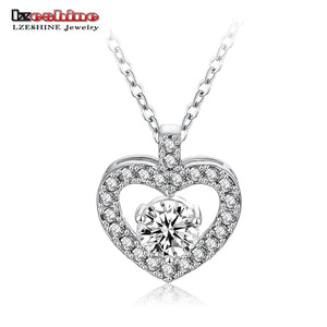 Classic Love Heart Pendant Crystal Chain Rhinestone Necklace Fine Jewelry Pendant For Lover CNL0044-B