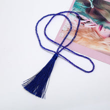 Load image into Gallery viewer, Brand New Tassel Necklace Silk Tassel Glass Beads Crystal Necklaces 90cm Long Necklace Women Gifts Fashion Jewelry