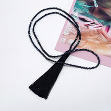 Load image into Gallery viewer, Brand New Tassel Necklace Silk Tassel Glass Beads Crystal Necklaces 90cm Long Necklace Women Gifts Fashion Jewelry
