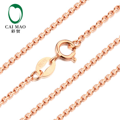 Ladies 18k/750 Rose Gold Link Chain Necklace 18 About 45cm