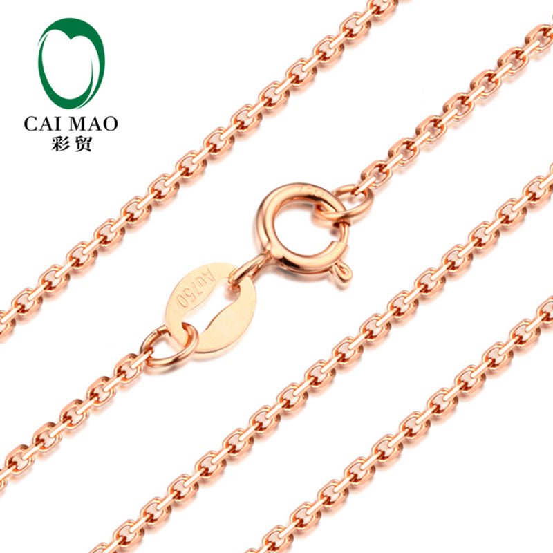 Ladies 18k/750 Rose Gold Link Chain Necklace 18 About 45cm