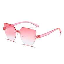 Load image into Gallery viewer, Ladies Cat Ear Sunglasses Frameless Jelly Transparent Sunglasses Retro All-in-one Ocean Piece Candy Color Sunglasses
