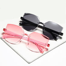 Load image into Gallery viewer, Ladies Cat Ear Sunglasses Frameless Jelly Transparent Sunglasses Retro All-in-one Ocean Piece Candy Color Sunglasses