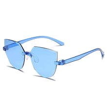Load image into Gallery viewer, Ladies Cat Ear Sunglasses Frameless Jelly Transparent Sunglasses Retro All-in-one Ocean Piece Candy Color Sunglasses