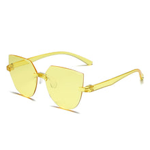 Load image into Gallery viewer, Ladies Cat Ear Sunglasses Frameless Jelly Transparent Sunglasses Retro All-in-one Ocean Piece Candy Color Sunglasses