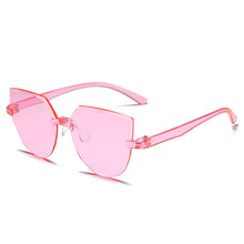 Load image into Gallery viewer, Ladies Cat Ear Sunglasses Frameless Jelly Transparent Sunglasses Retro All-in-one Ocean Piece Candy Color Sunglasses