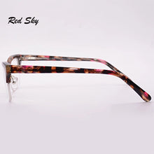 Carica l&#39;immagine nel visualizzatore di Gallery, Ladies Cat Eye Optical Glasses Frame Semi-Frame Prescription Myopia Presbyopia Spectacles Women Half Frame Acetate Eyeglasses